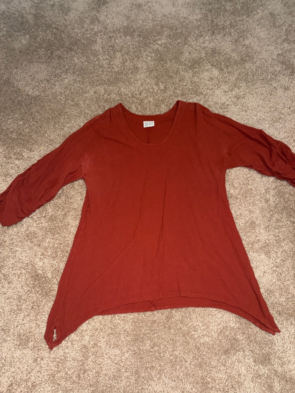 Oh My Gauze! 100% cotton Rust Scoop Neck Gauze Top Size 1